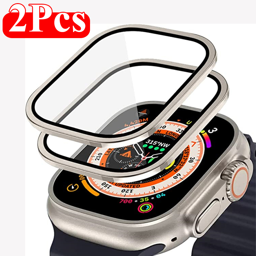 Smartwatch Case - 2 STUKS Aluminium Case + Gehard