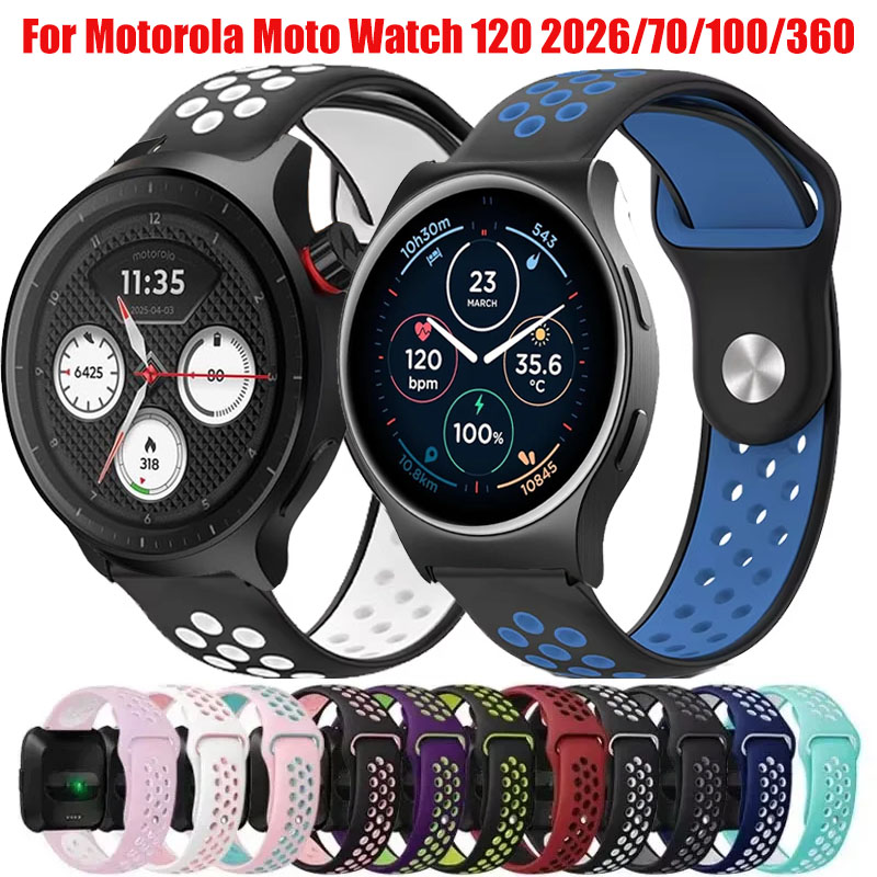Motorola Smartwatch Accessories - 20mm 22mm Ademende Vervanging Band Voor