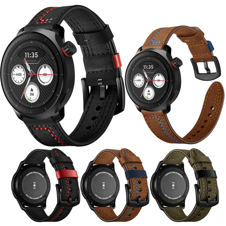 Lederen horlogeband voor Motor - Motorola Smartwatch Accessories recensie en prijs
